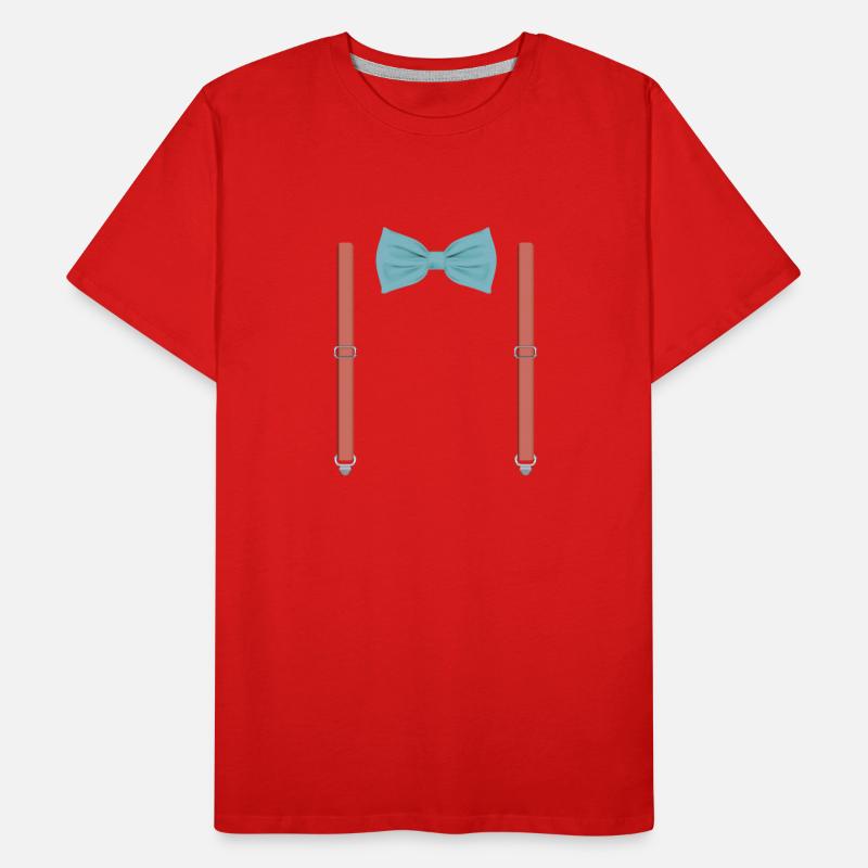 Funny Blue Bow Tie with Orange Suspenders Perfect