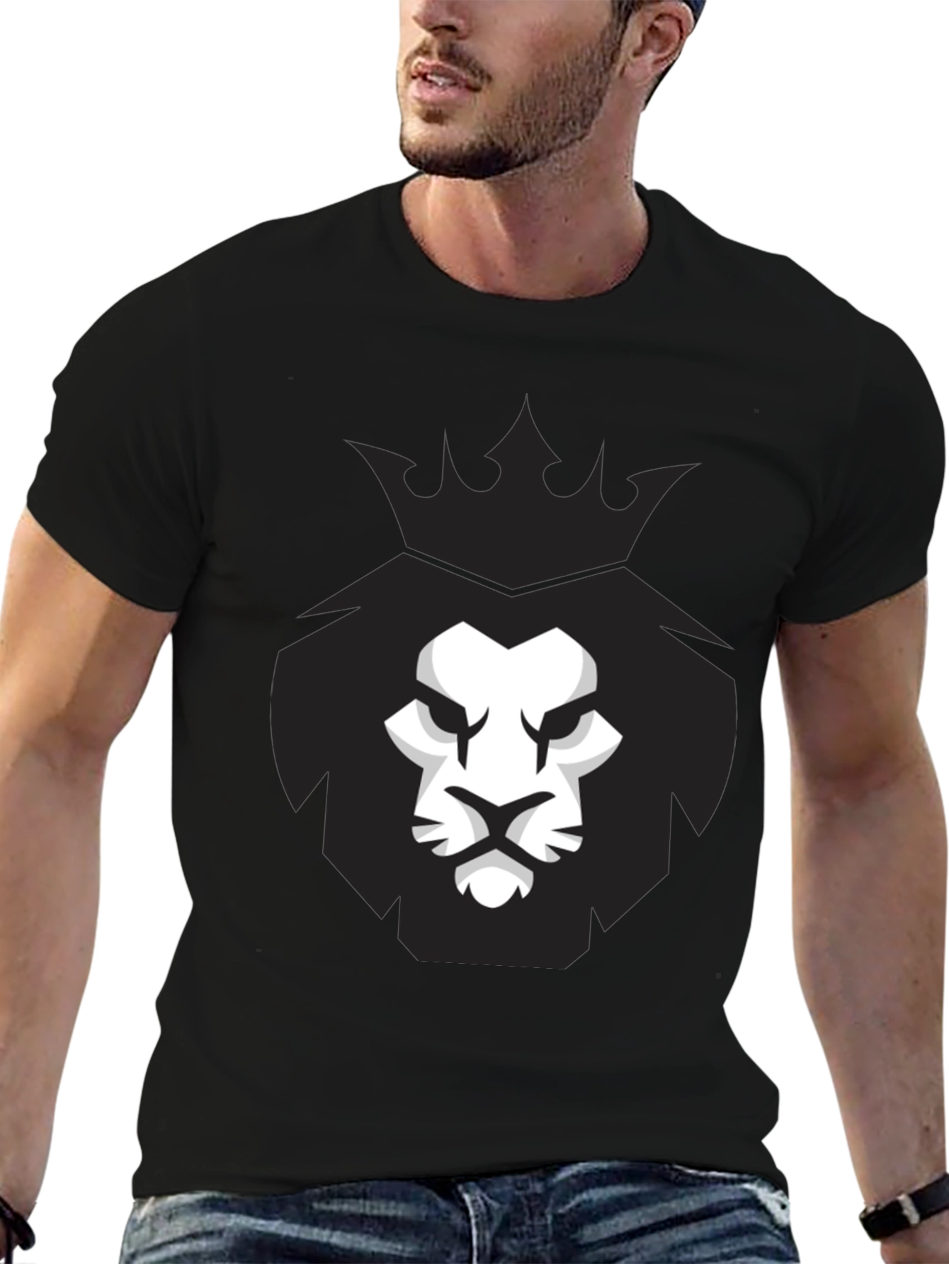 Lion King Graphic Tee - Black Crew Neck T-Shirt
