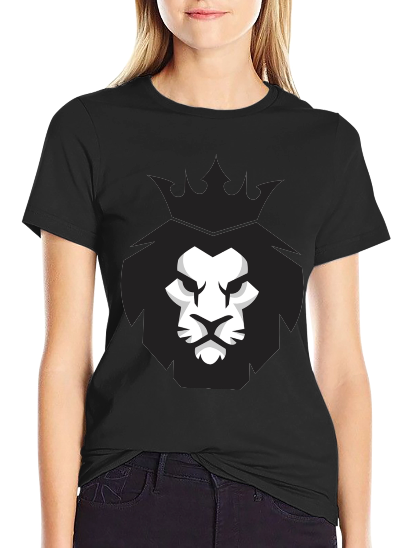 Lion King Graphic Tee - Black Crew Neck T-Shirt