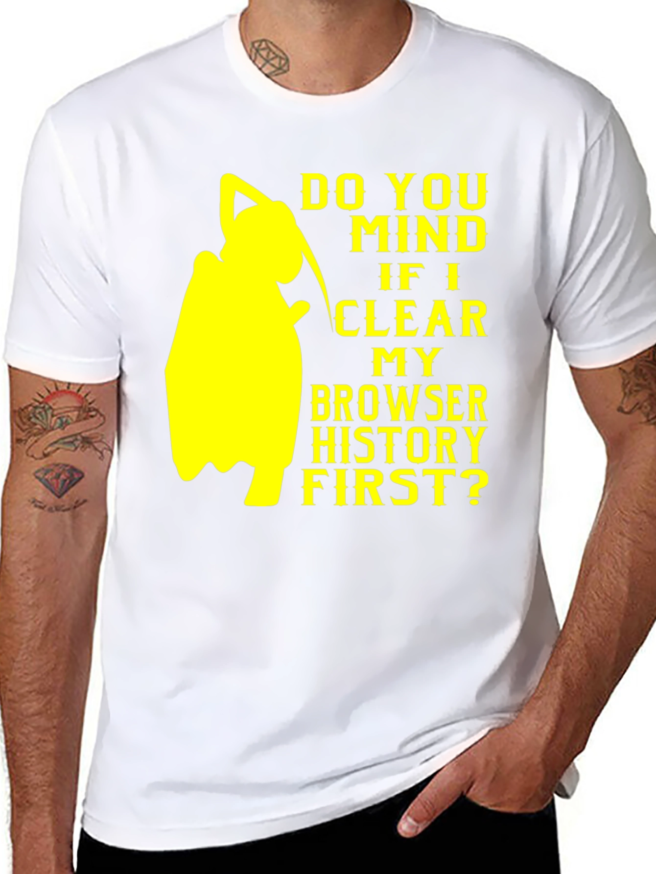 Funny Grim Reaper Browser History T-Shirt