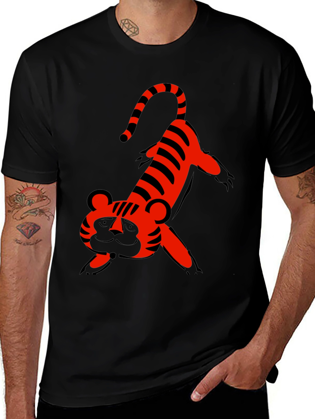 Cool Tiger Graphic Tee - Black T-Shirt