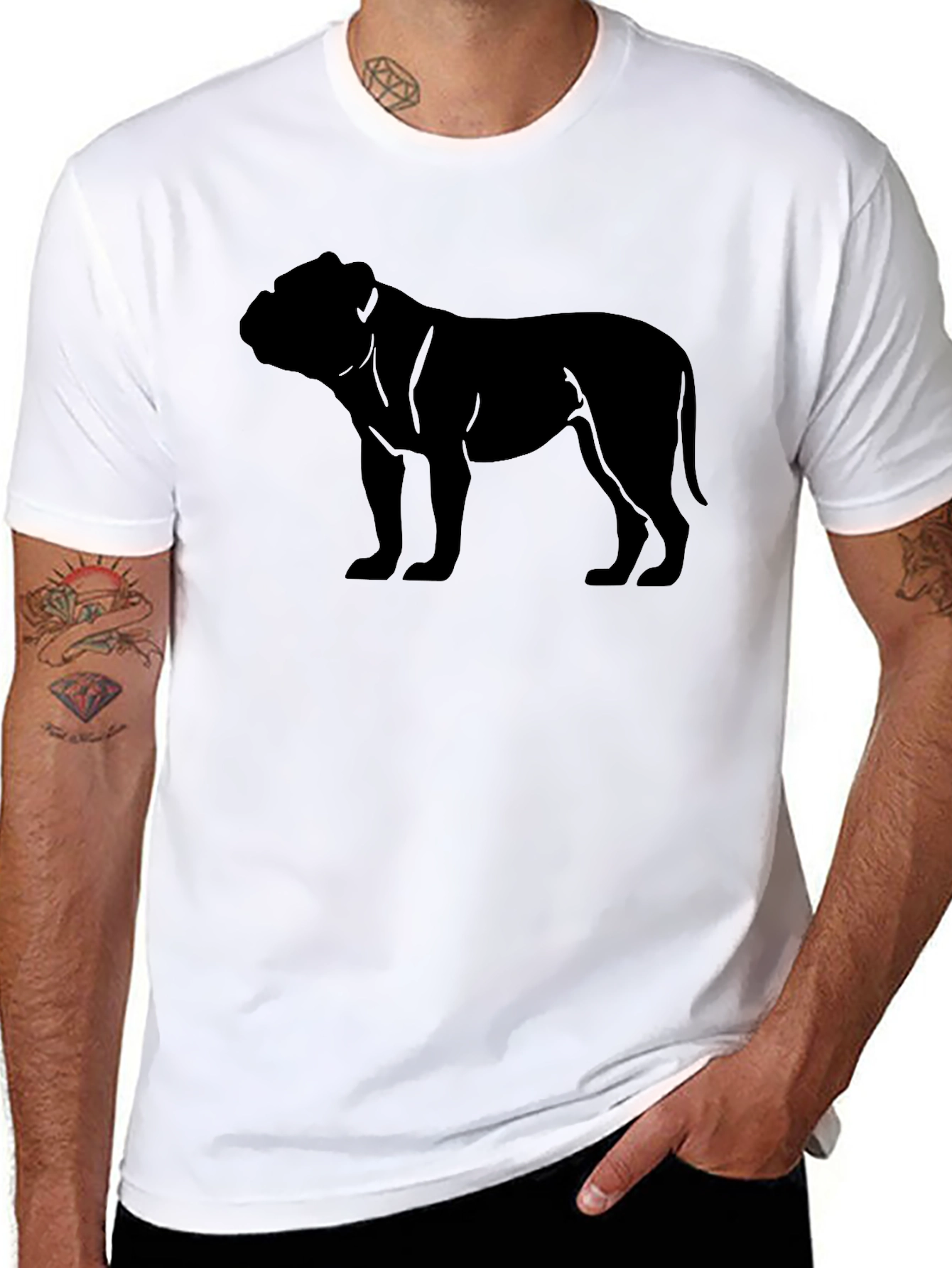 Bulldog Silhouette Black T-Shirt