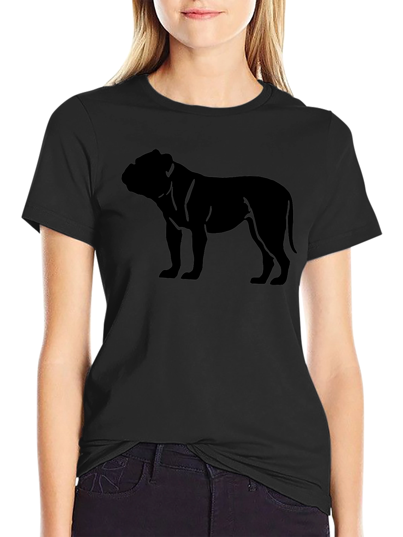 Bulldog Silhouette Black T-Shirt