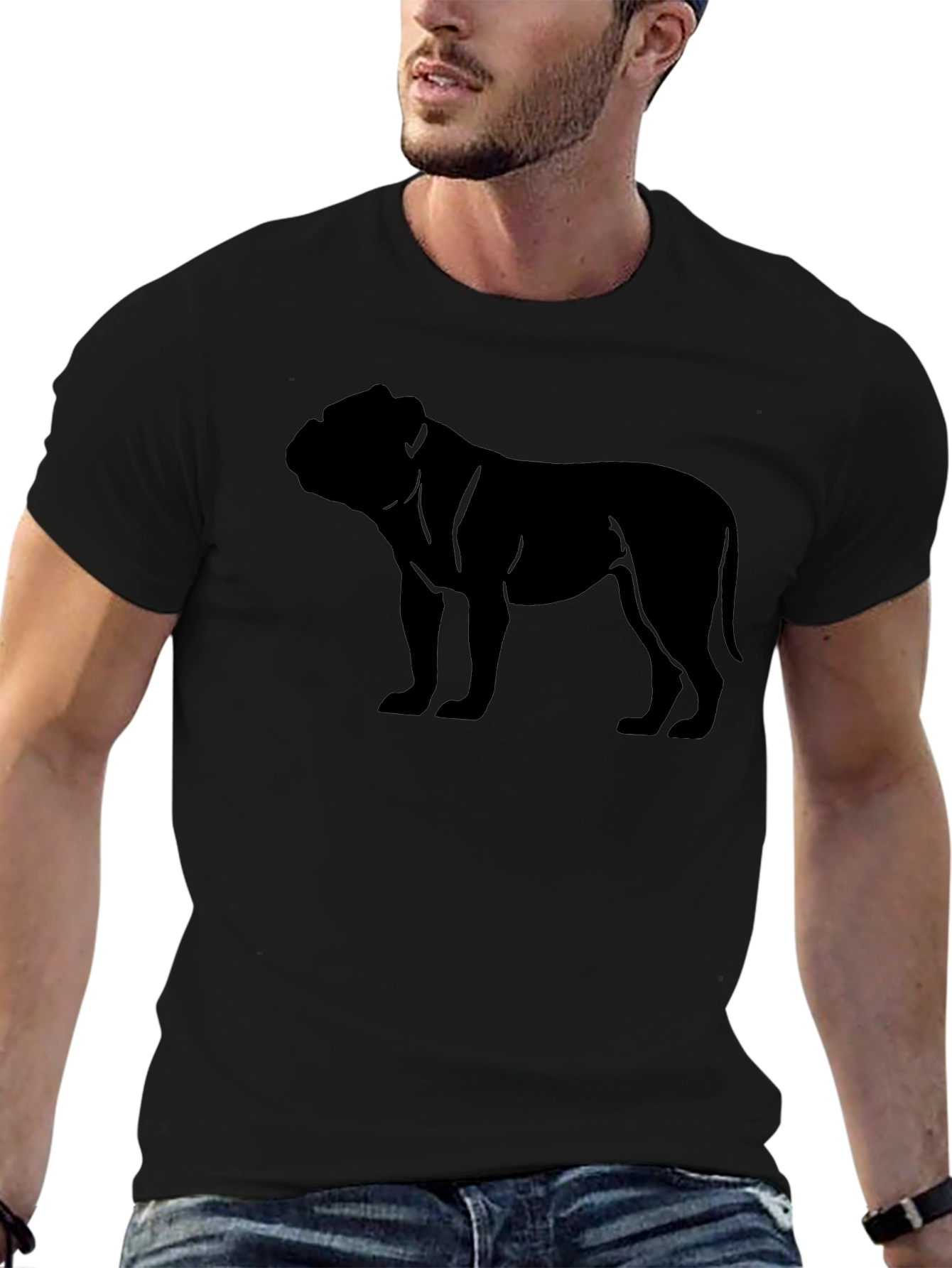 Bulldog Silhouette Black T-Shirt