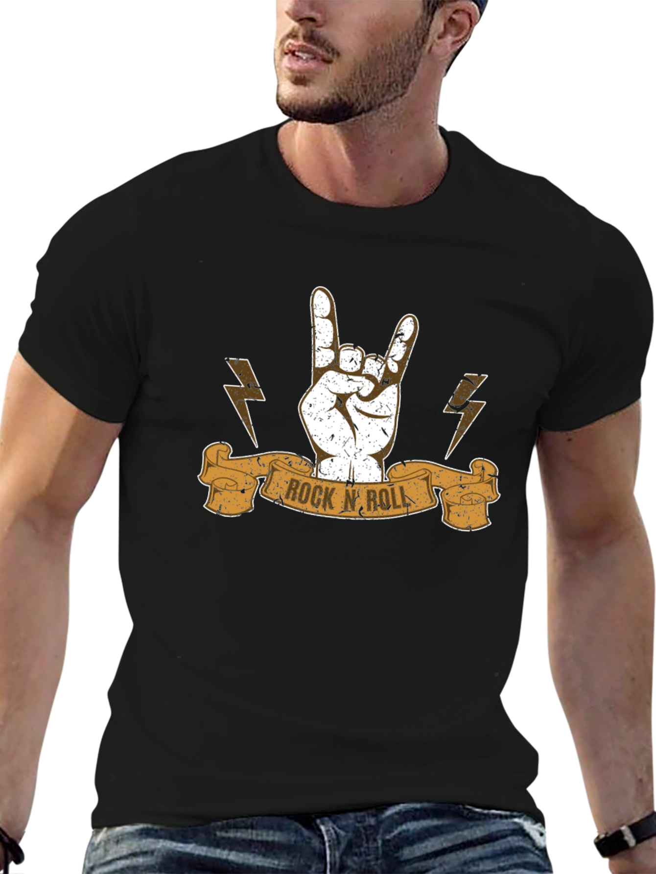 Rock N Roll Hand Sign T-Shirt - Black