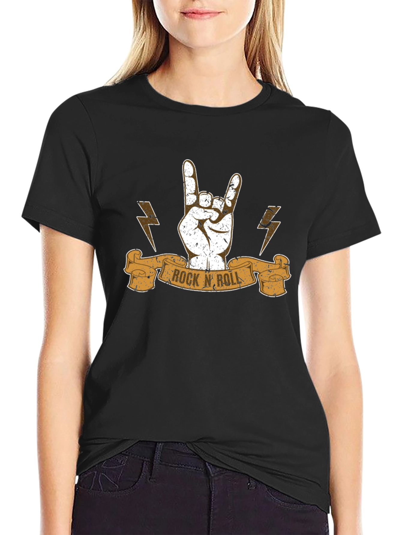 Rock N Roll Hand Sign T-Shirt - Black