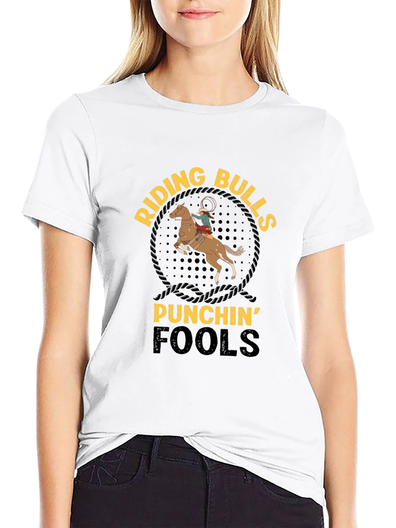Riding Bulls Punchin Fools Graphic T-Shirt