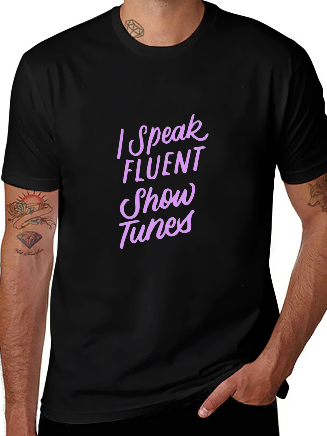 I Speak Fluent Show Tunes Black Tee