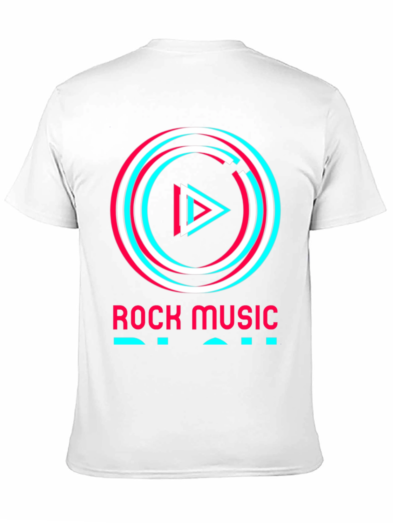 Rock Music Tee - Glitch Play Button Graphic T-Shirt