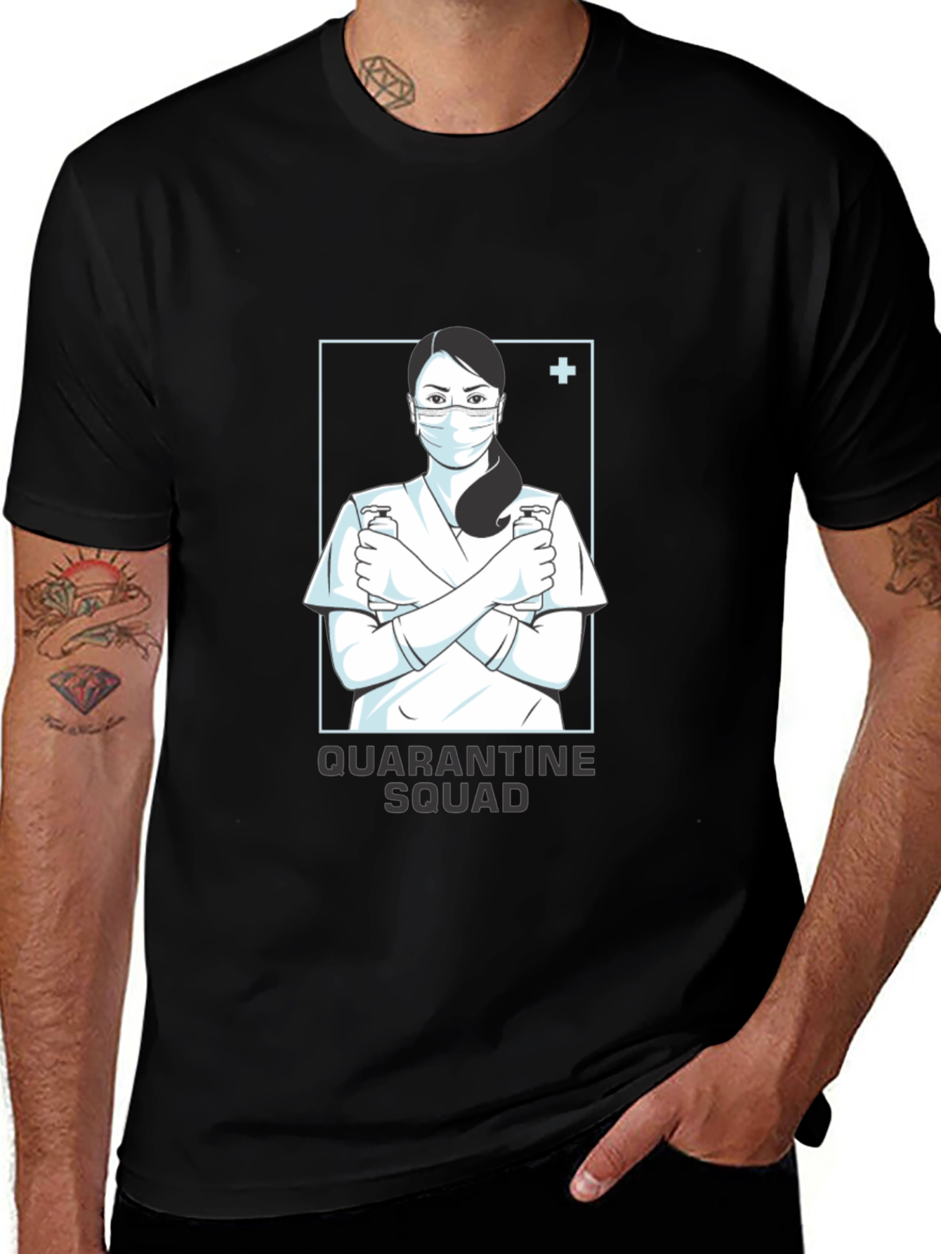 Quarantine Squad Graphic Tee - Nurse Design