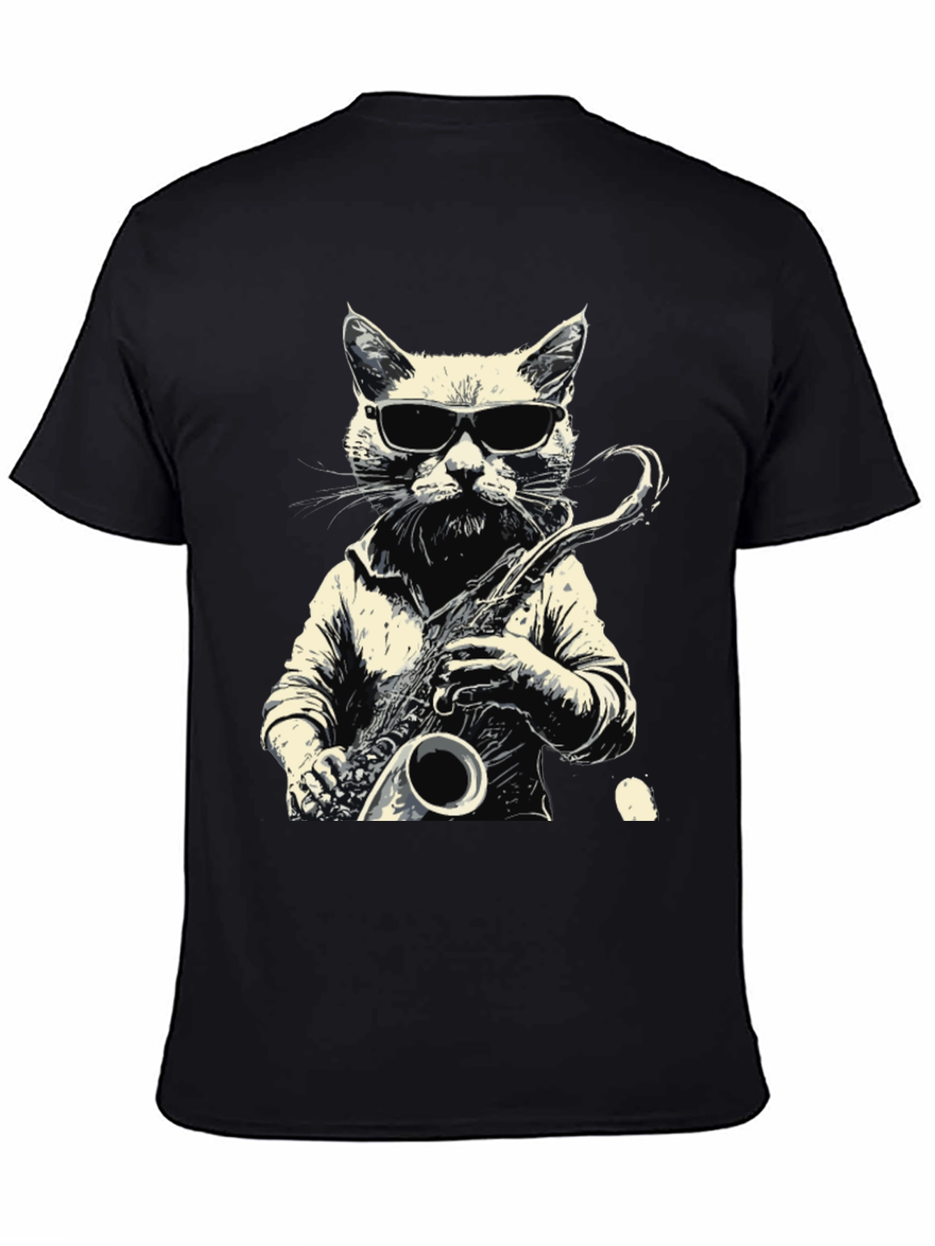 Cool Cat Sax Player Graphic Tee