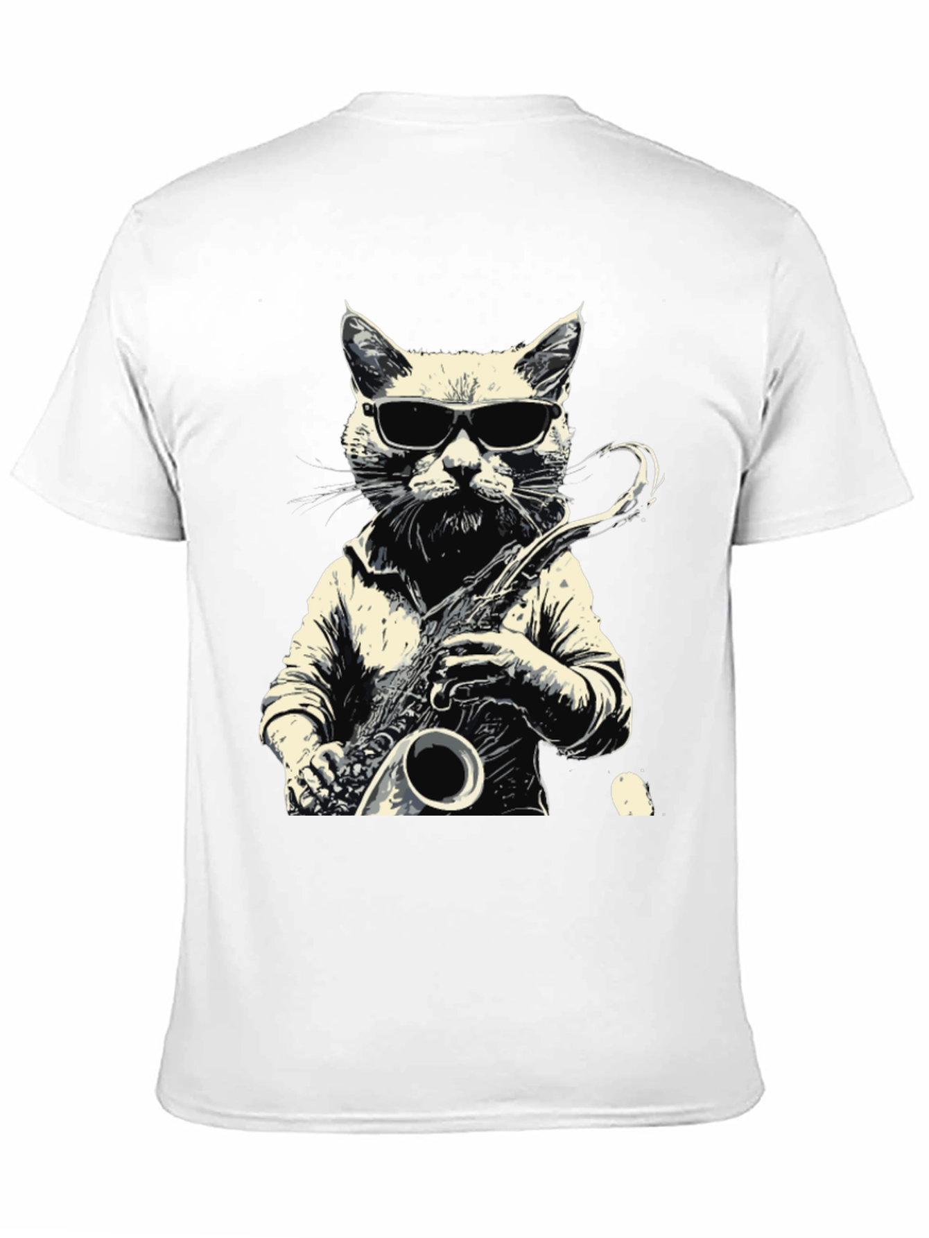 Cool Cat Sax Player Graphic Tee