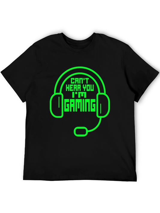 Gamer Headset Graphic T-Shirt - Cant Hear You Im Gaming