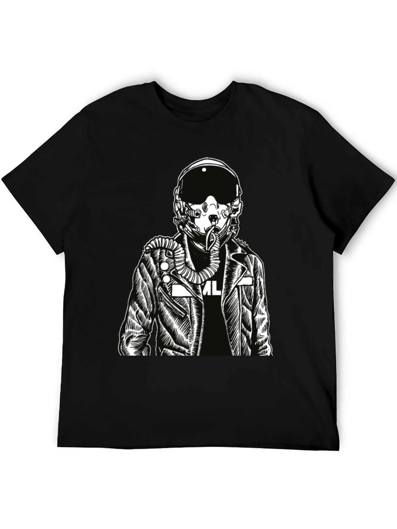 Pilot Graphic Print Black T-Shirt