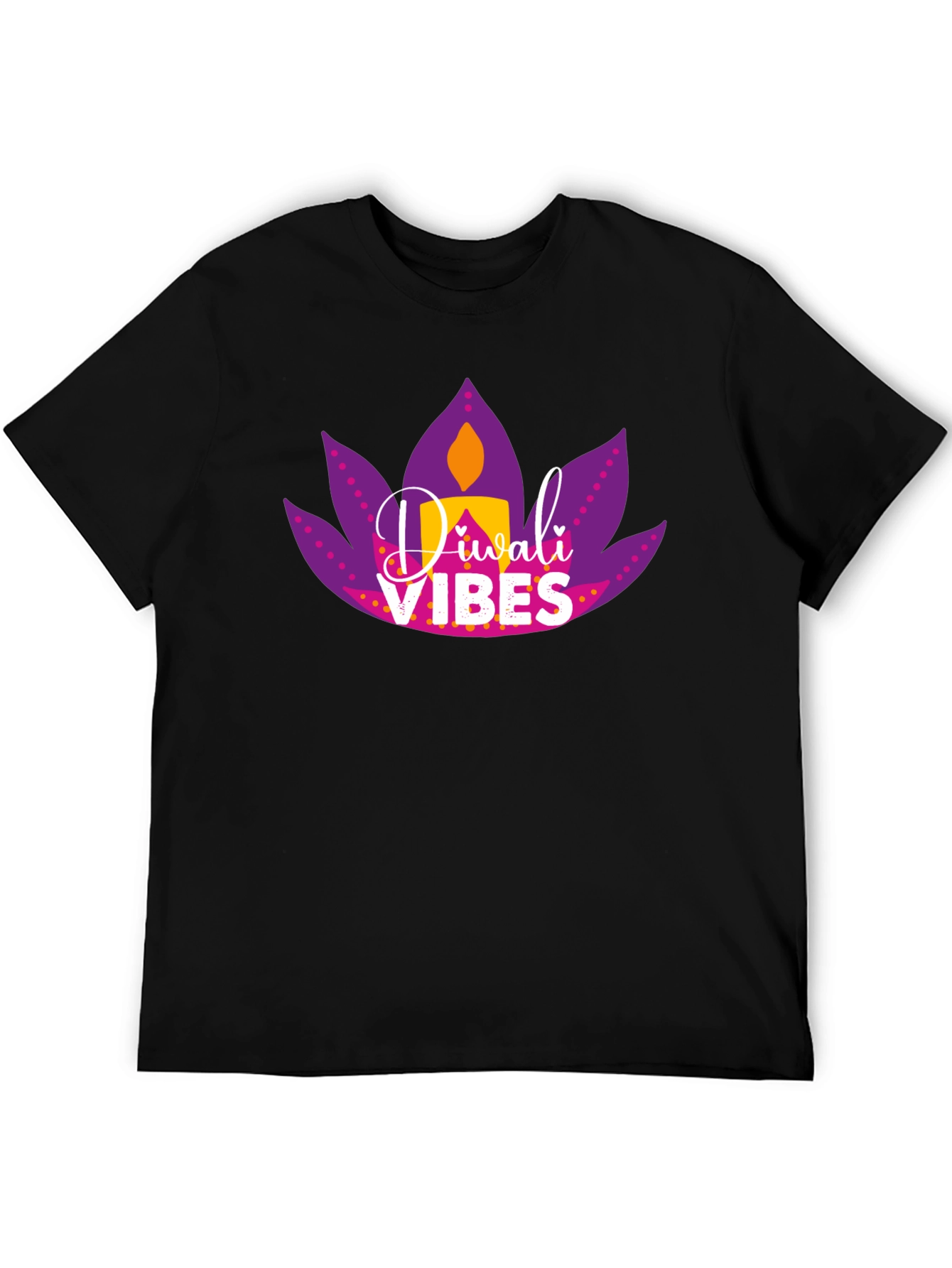 Diwali Vibes Graphic Tee - Black T-Shirt