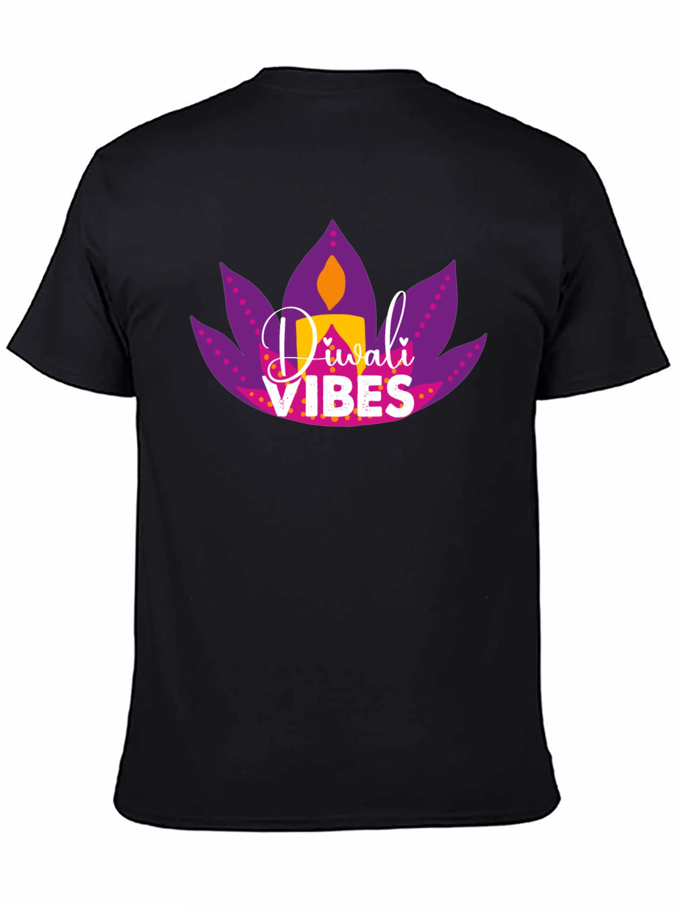 Diwali Vibes Graphic Tee - Black T-Shirt
