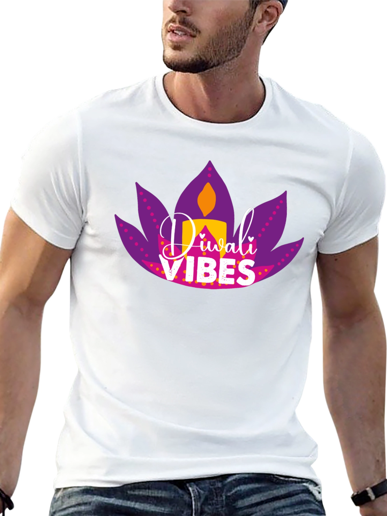Diwali Vibes Graphic Tee - Black T-Shirt