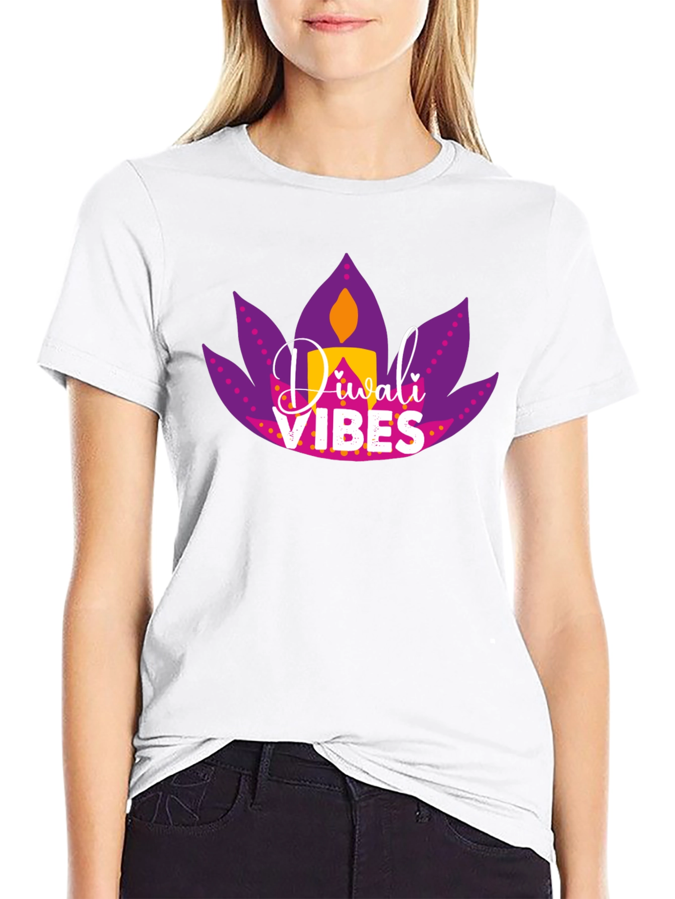 Diwali Vibes Graphic Tee - Black T-Shirt
