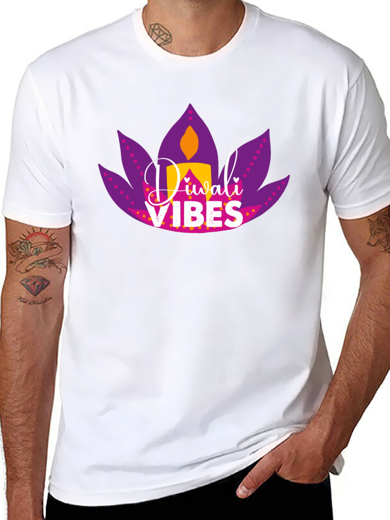 Diwali Vibes Graphic Tee - Black T-Shirt