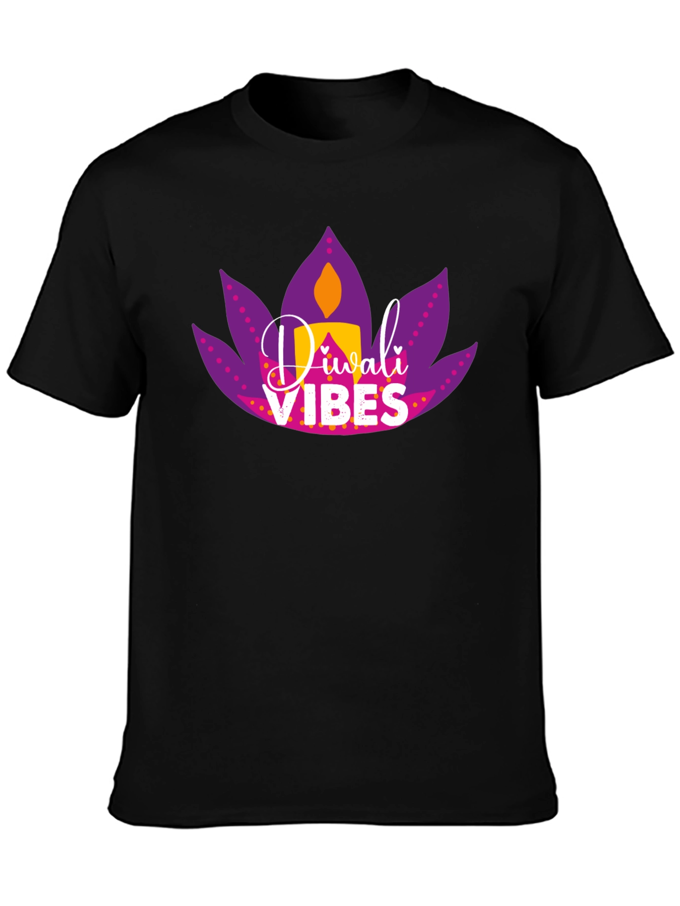 Diwali Vibes Graphic Tee - Black T-Shirt