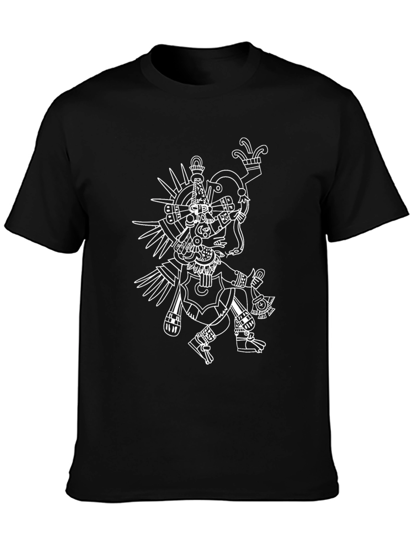 Aztec Inspired Graphic T-Shirt - Black