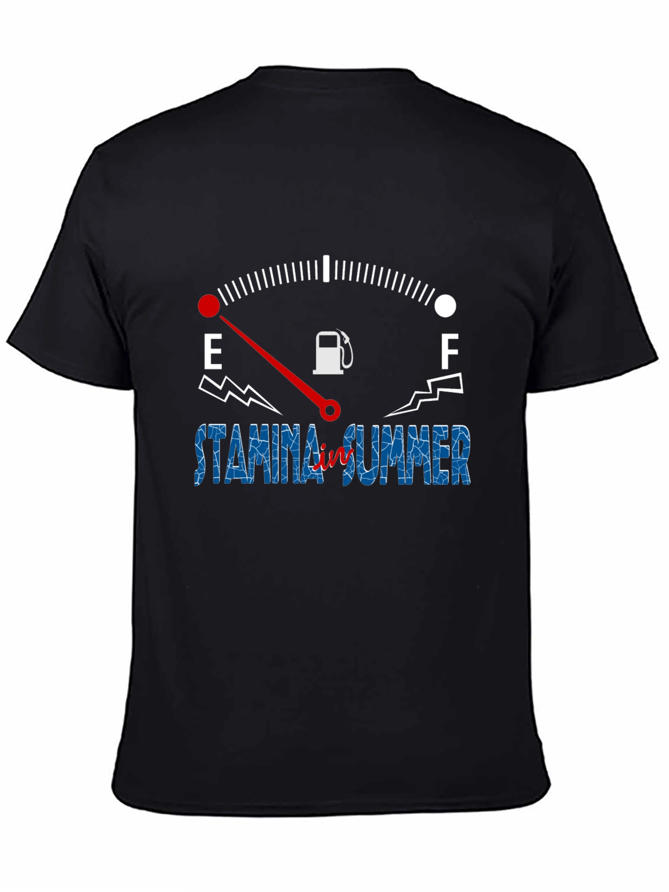 Stamina Summer Black Graphic Tee - Fuel Gauge Design
