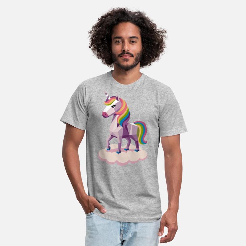 Geometric Unicorn on Cloud with Rainbow Mane