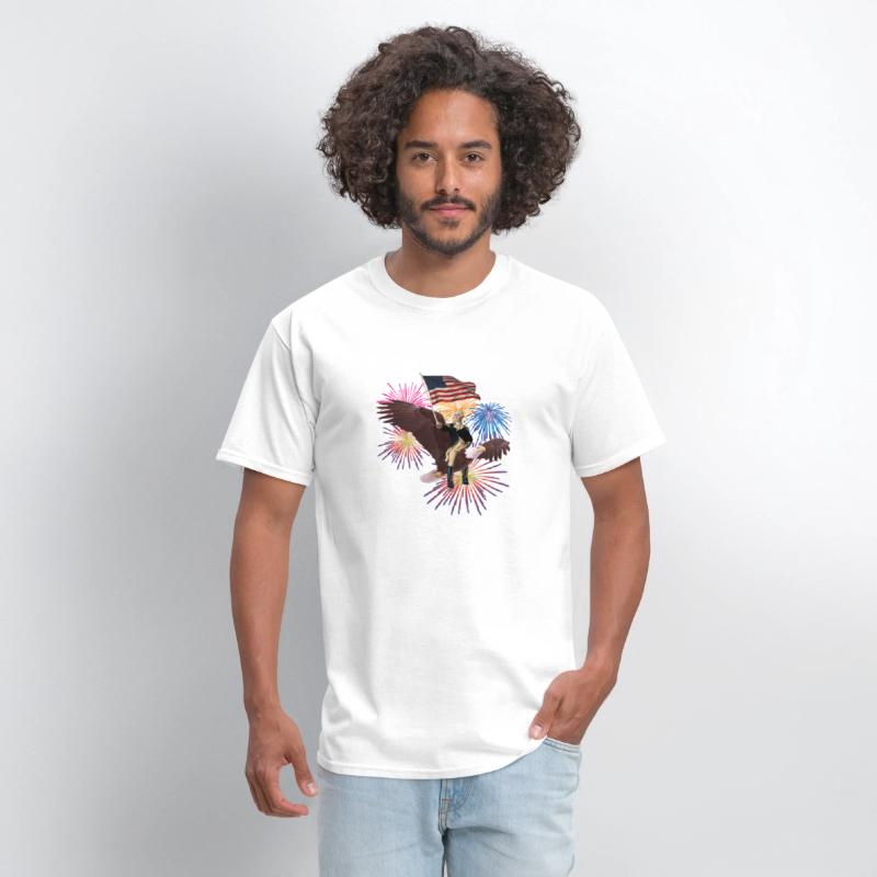 George Washington Riding An Eagle With A Flag 4Th