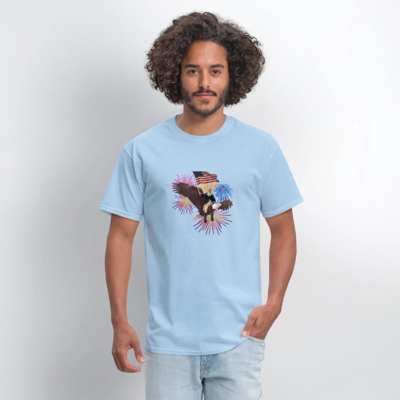 George Washington Riding An Eagle With A Flag 4Th