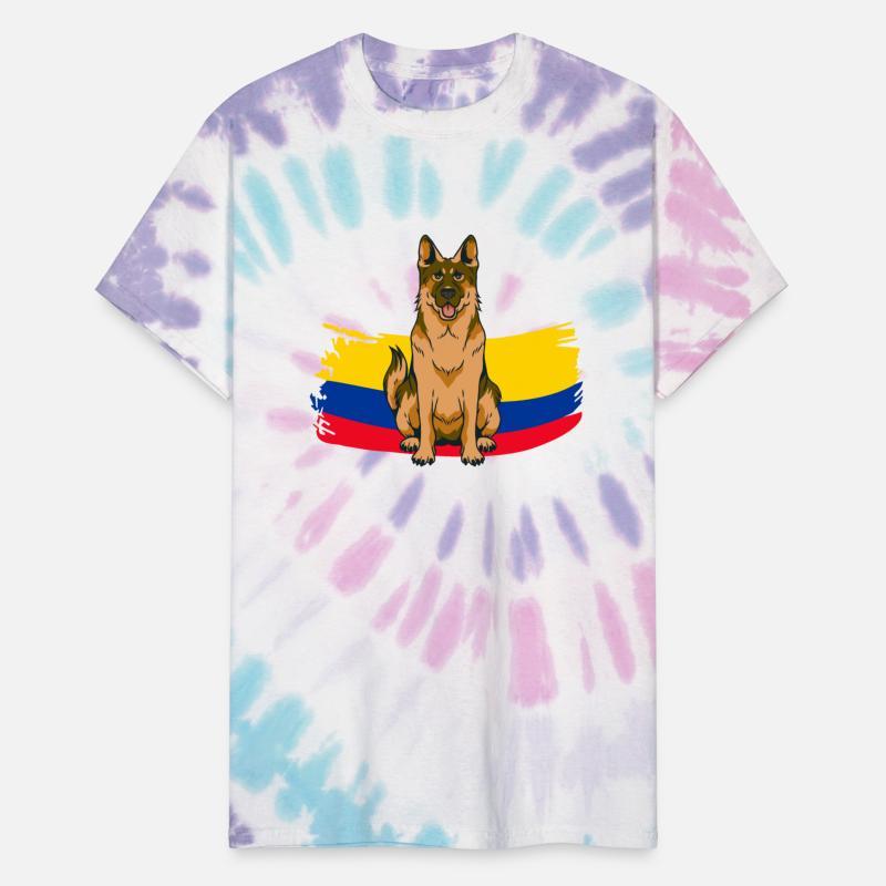 German Shepherd with Colombia Flag