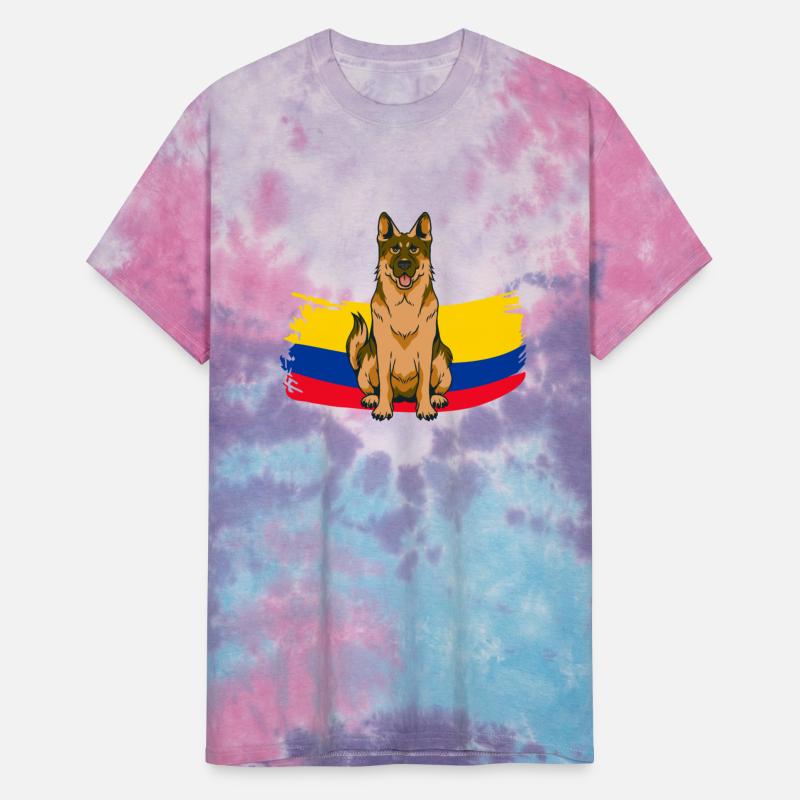 German Shepherd with Colombia Flag