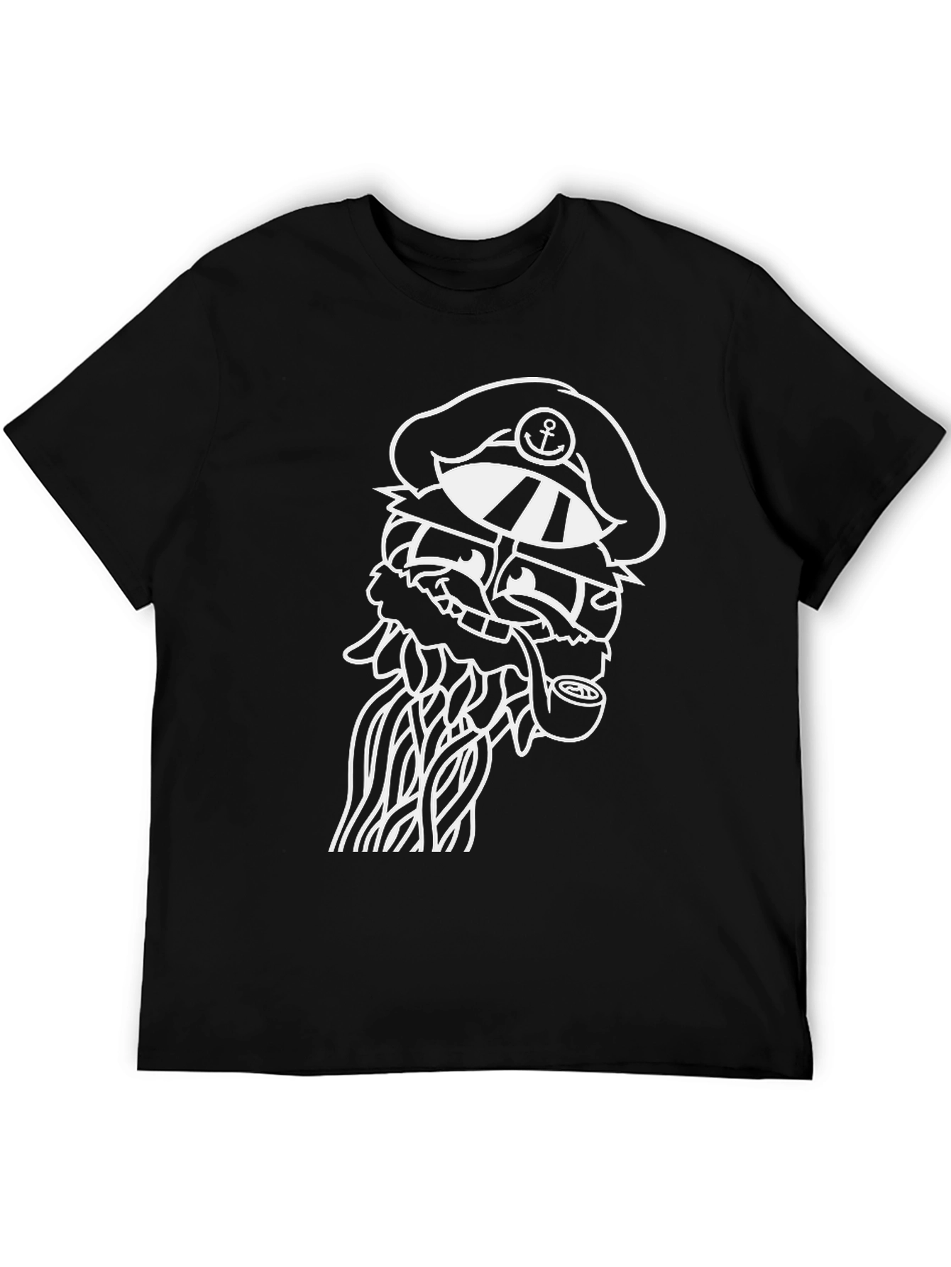 Nautical Octopus Graphic Tee - Black Cotton T-Shirt