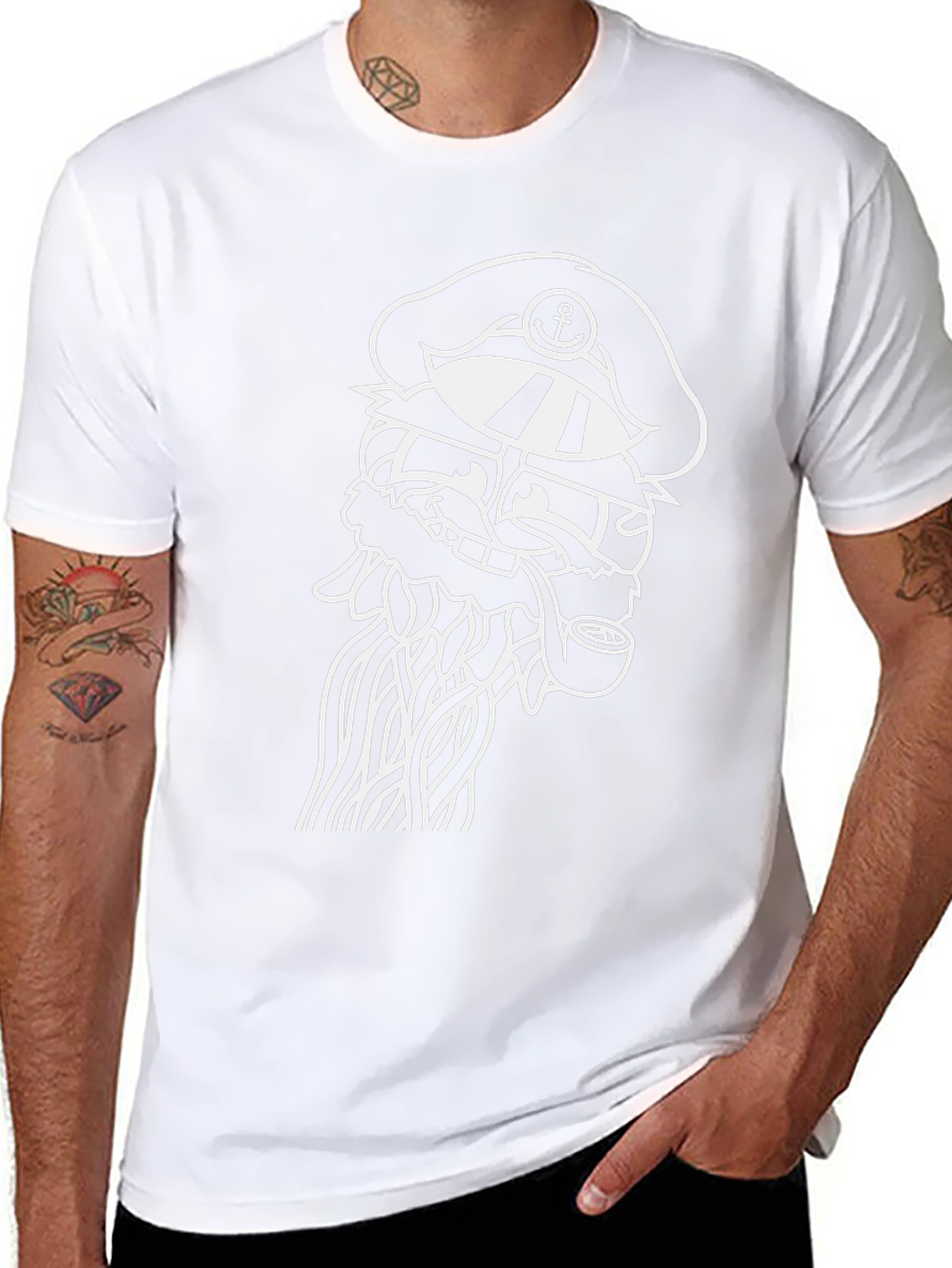 Nautical Octopus Graphic Tee - Black Cotton T-Shirt