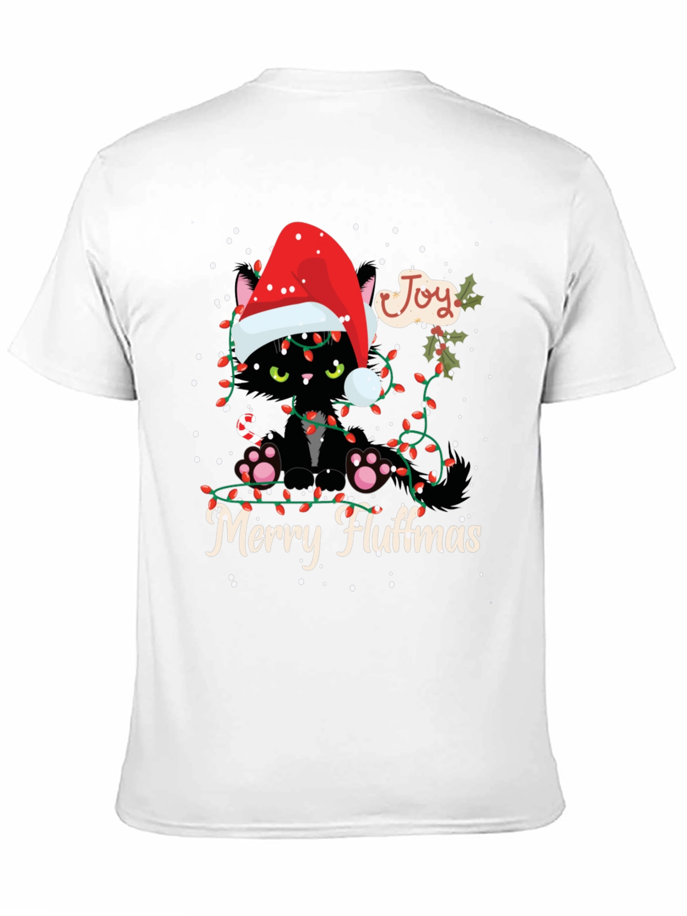 Merry Fluffmas Black Cat T-Shirt Holiday Gift