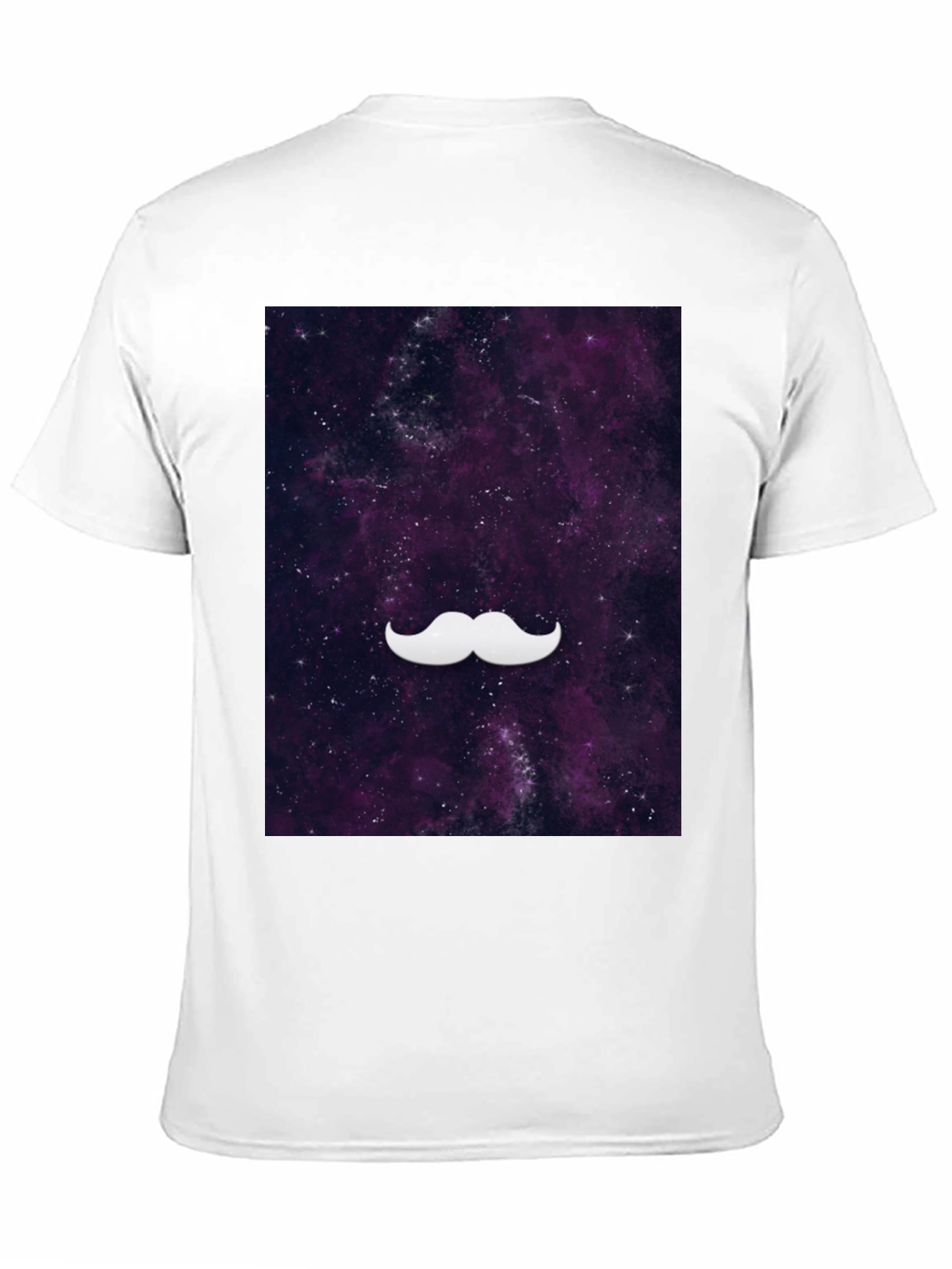 Galaxy Mustache Graphic Tee - Stylish Black Cotton T-Shirt