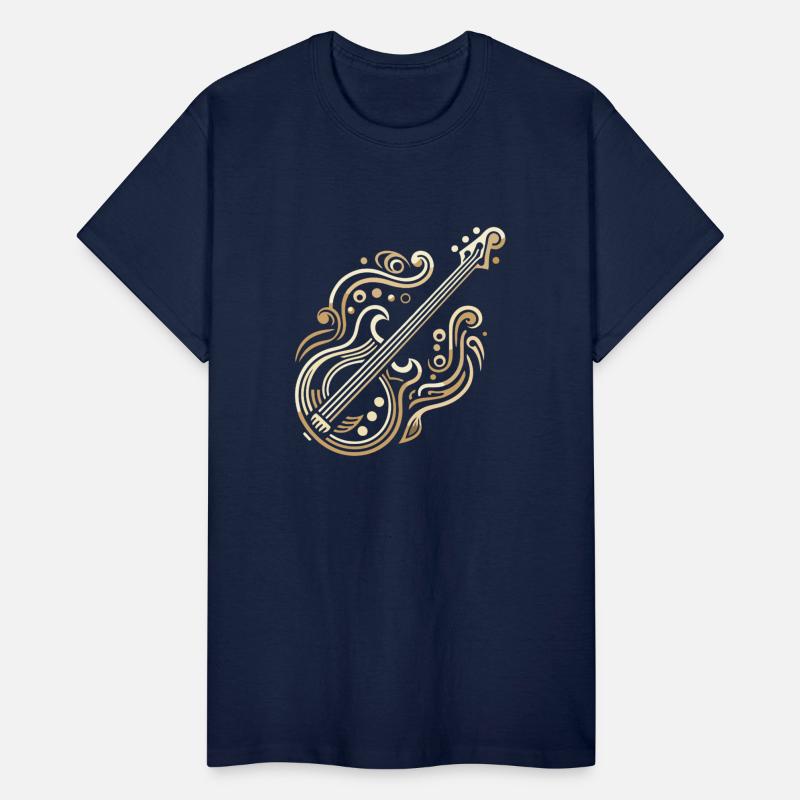 Golden Art Deco Bass Guitar