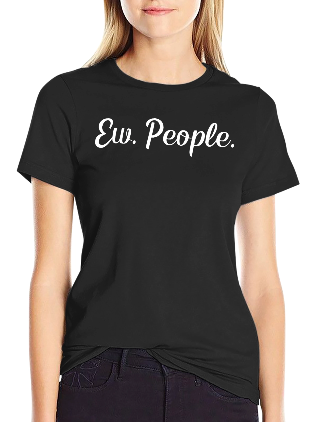 Ew People Black Graphic Tee - Novelty T-Shirt