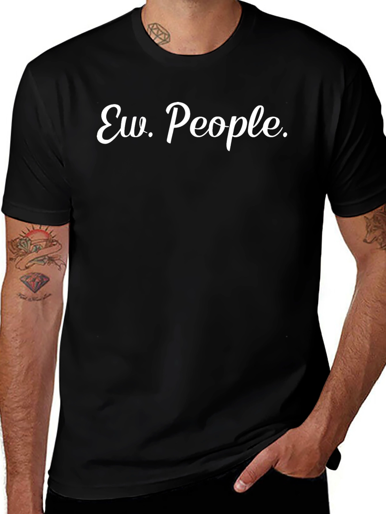 Ew People Black Graphic Tee - Novelty T-Shirt