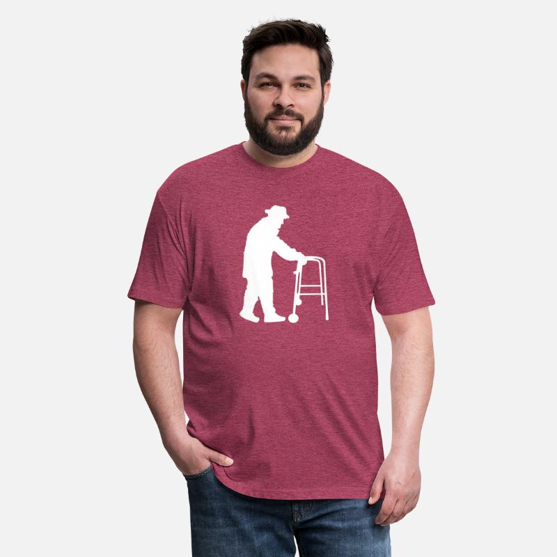Grandpa Going Silhouette Holding Walking Aid