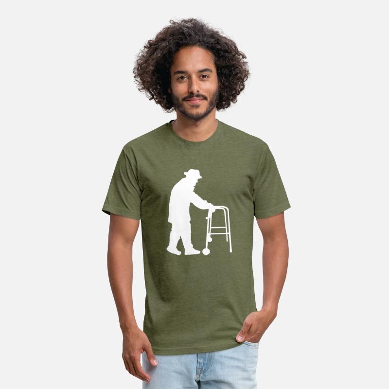 Grandpa Going Silhouette Holding Walking Aid