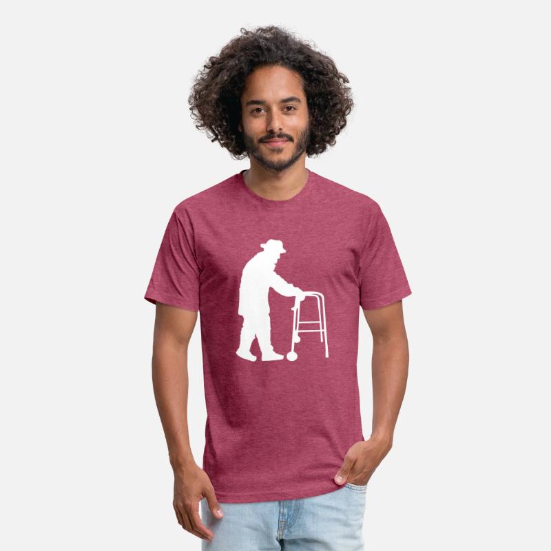 Grandpa Going Silhouette Holding Walking Aid