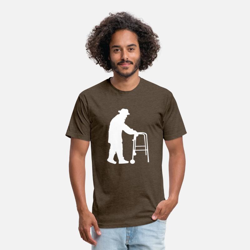 Grandpa Going Silhouette Holding Walking Aid