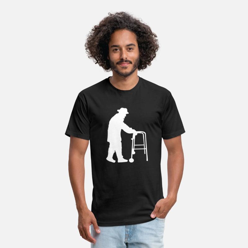 Grandpa Going Silhouette Holding Walking Aid