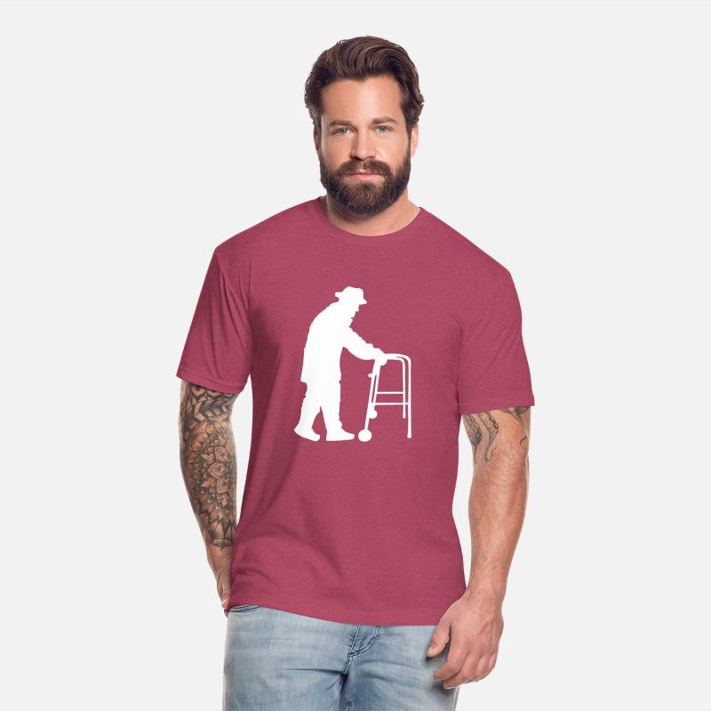 Grandpa Going Silhouette Holding Walking Aid