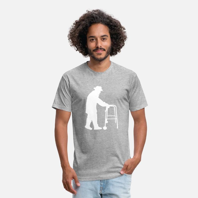 Grandpa Going Silhouette Holding Walking Aid