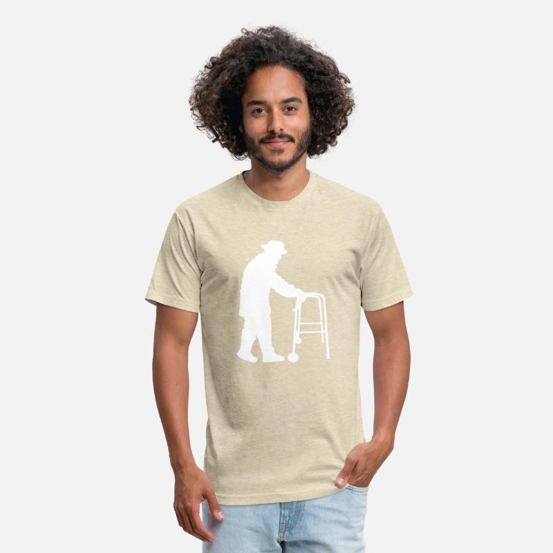 Grandpa Going Silhouette Holding Walking Aid