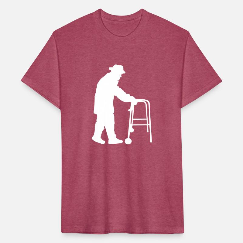 Grandpa Going Silhouette Holding Walking Aid