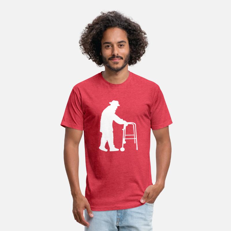 Grandpa Going Silhouette Holding Walking Aid