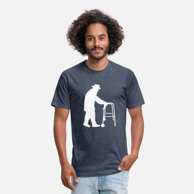 Grandpa Going Silhouette Holding Walking Aid