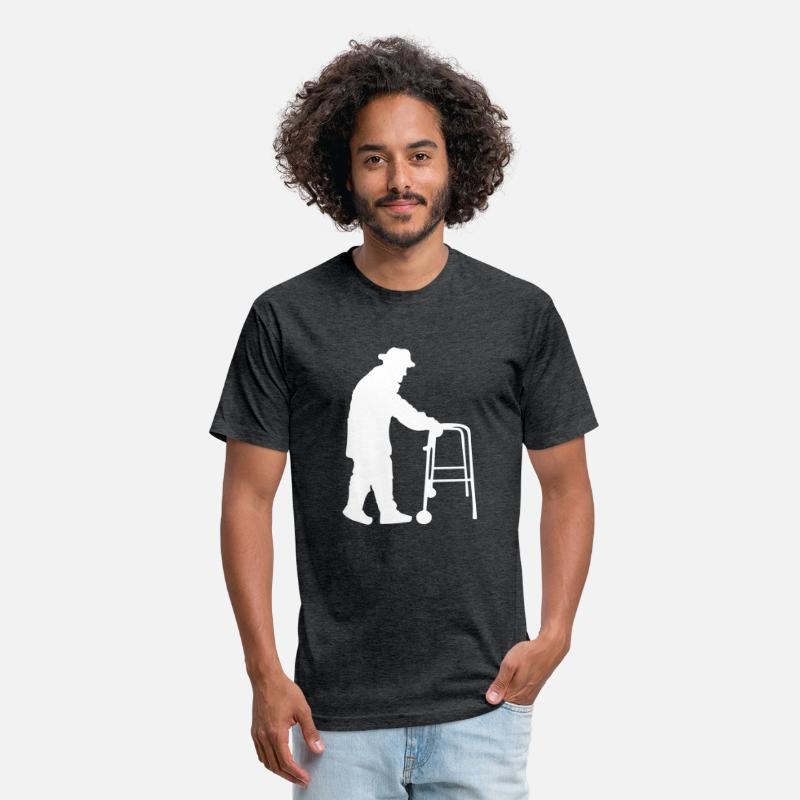 Grandpa Going Silhouette Holding Walking Aid
